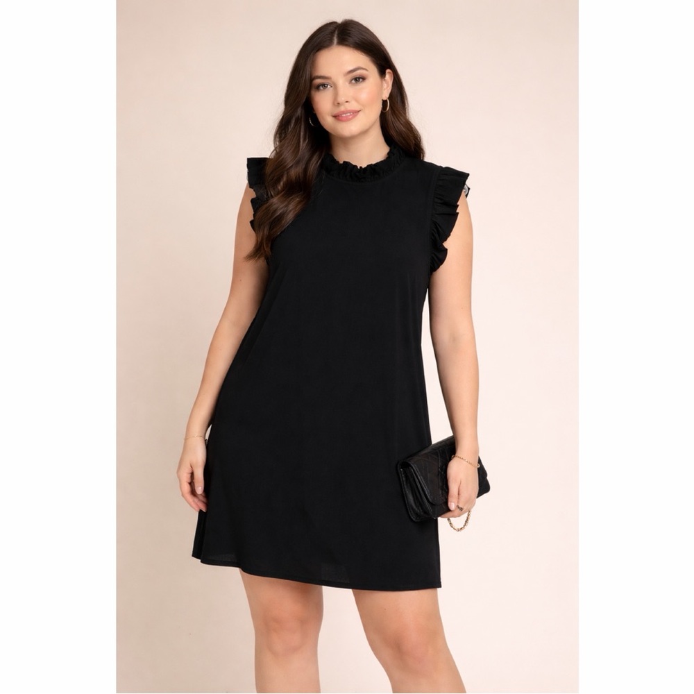 Mary Square Mini Dress Small Black NWT‎